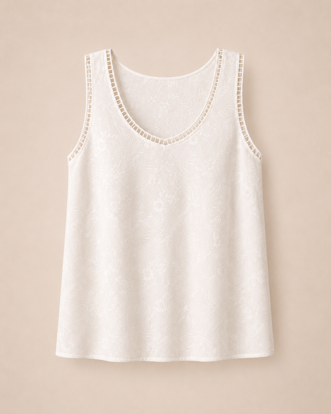 Top Nélia — Broderies Ivoire & Finitions Ajourées