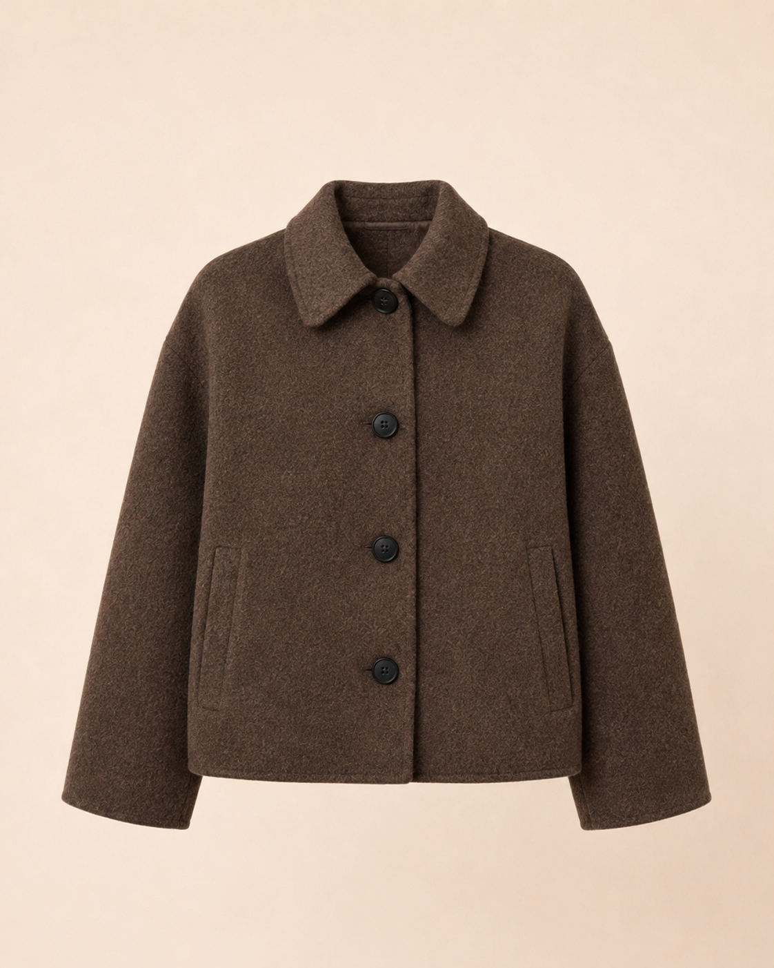 Veste Alba — Laine Chocolat Boutonnée